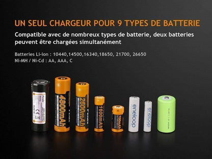 Fenix ARE-A2 - Chargeur de batterie intelligent à 2 canaux Site Officiel FENIX® - Votre boutique en ligne Fenix®