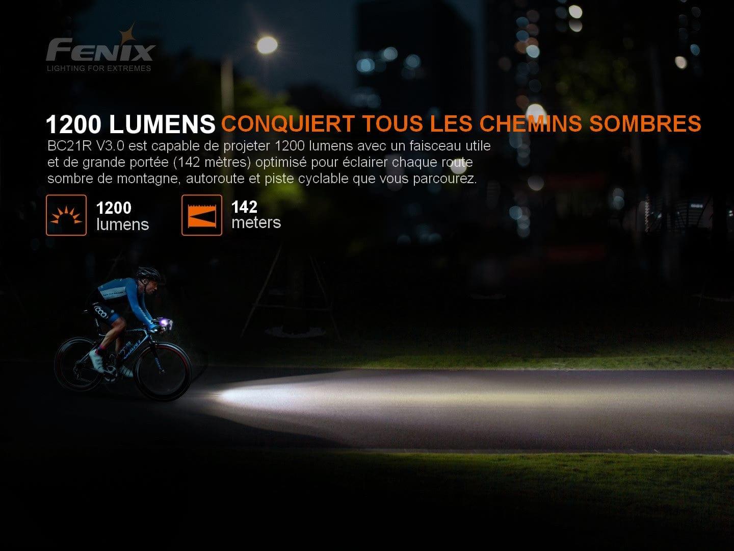 Fenix BC21R V3.0 - Lampe de vélo rechargeable - Max 1200 Lumens Revendeur Officiel Lampes FENIX depuis 2008 | Votre Boutique en ligne FENIX®