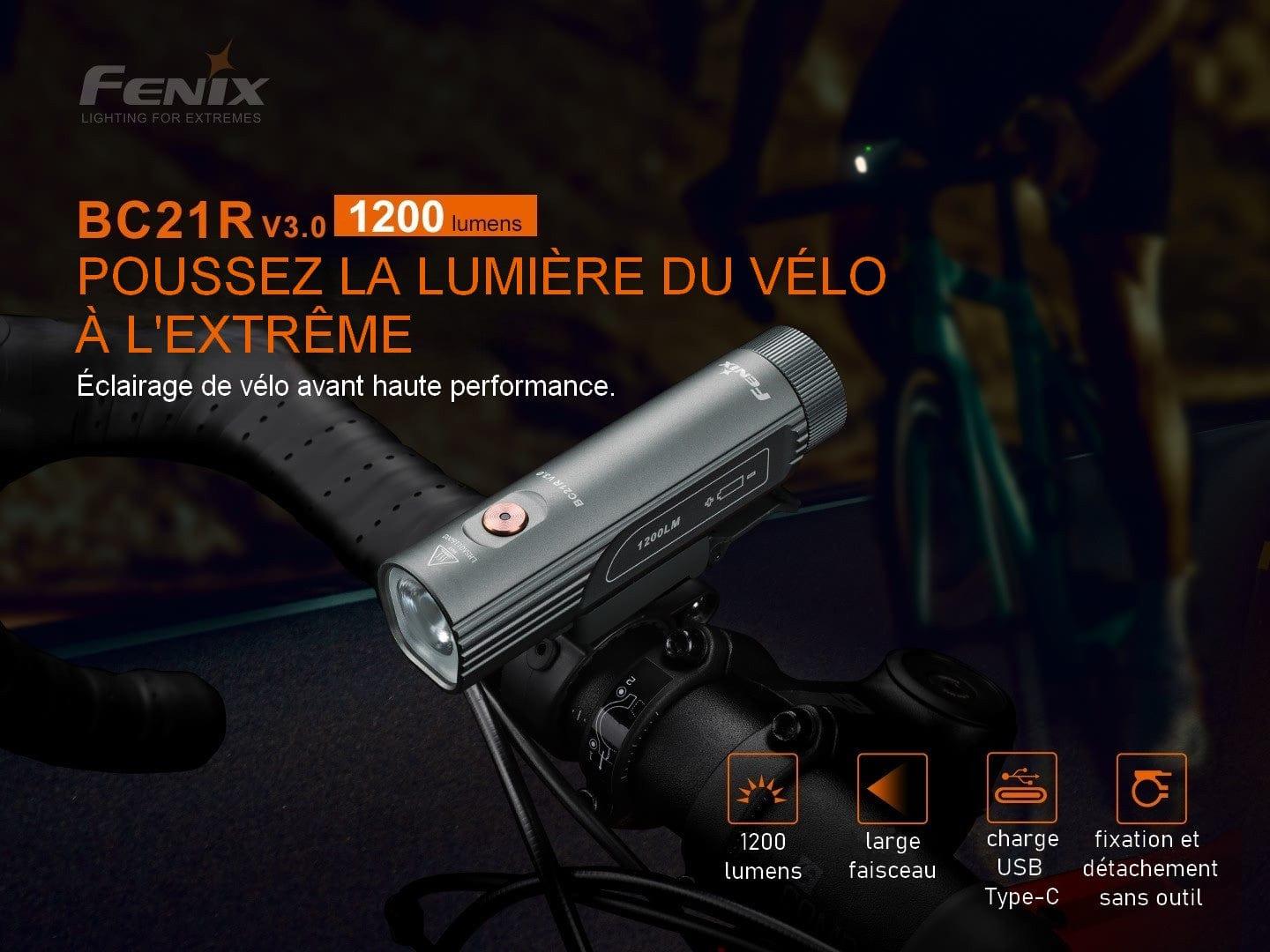 Fenix BC21R V3.0 - Lampe de vélo rechargeable - Max 1200 Lumens Revendeur Officiel Lampes FENIX depuis 2008 | Votre Boutique en ligne FENIX®