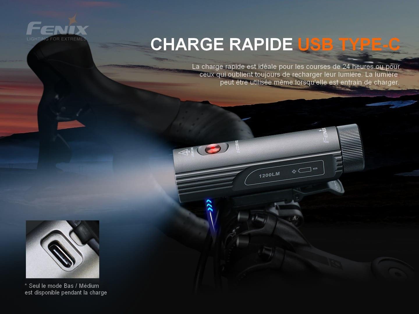 Fenix BC21R V3.0 - Lampe de vélo rechargeable - Max 1200 Lumens Revendeur Officiel Lampes FENIX depuis 2008 | Votre Boutique en ligne FENIX®