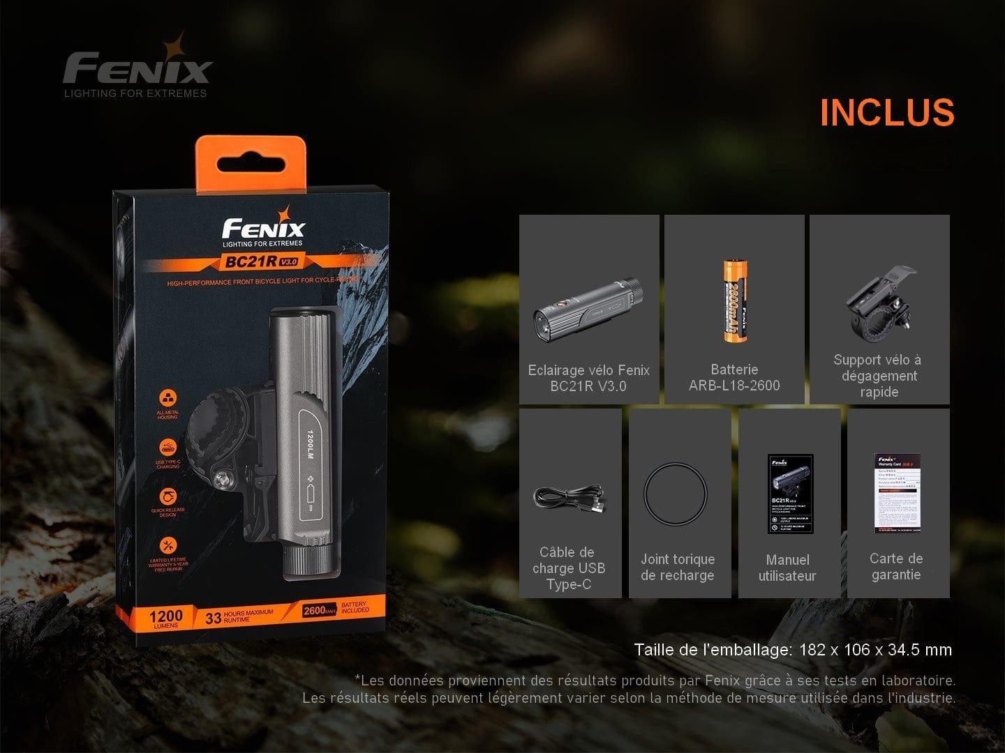 Fenix BC21R V3.0 - Lampe de vélo rechargeable - Max 1200 Lumens Revendeur Officiel Lampes FENIX depuis 2008 | Votre Boutique en ligne FENIX®