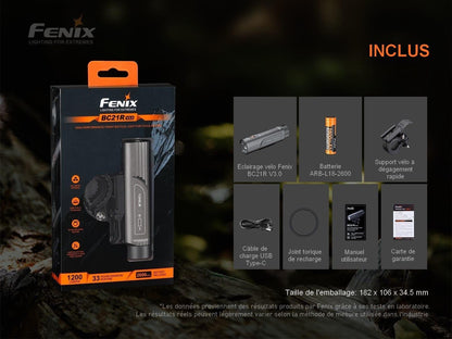 Fenix BC21R V3.0 - Lampe de vélo rechargeable - Max 1200 Lumens Revendeur Officiel Lampes FENIX depuis 2008 | Votre Boutique en ligne FENIX®