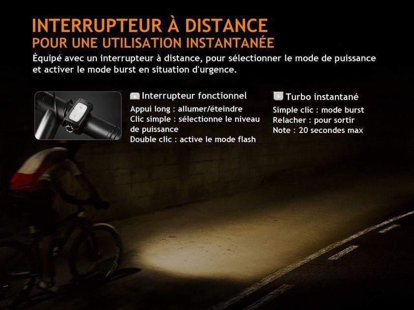 Fenix BC35R lampe de vélo rechargeable - 1800 lumens + technologie anti éblouissement et Alarme anti vol Site Officiel FENIX® - Votre boutique en ligne Fenix®