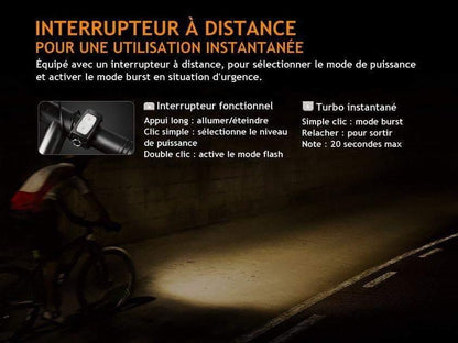 Fenix BC35R lampe de vélo rechargeable - 1800 lumens + technologie anti éblouissement et Alarme anti vol Site Officiel FENIX® - Votre boutique en ligne Fenix®