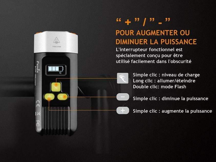 Fenix BC35R lampe de vélo rechargeable - 1800 lumens + technologie anti éblouissement et Alarme anti vol Site Officiel FENIX® - Votre boutique en ligne Fenix®