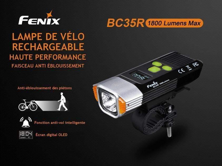 Fenix BC35R lampe de vélo rechargeable - 1800 lumens + technologie anti éblouissement et Alarme anti vol Site Officiel FENIX® - Votre boutique en ligne Fenix®