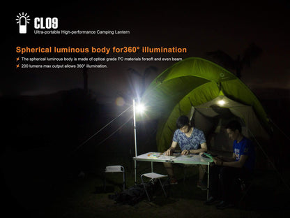 Fenix CL09 - Lampe LED pour camping - 200 lumens - modèle Gris Site Officiel FENIX® - Votre boutique en ligne Fenix®