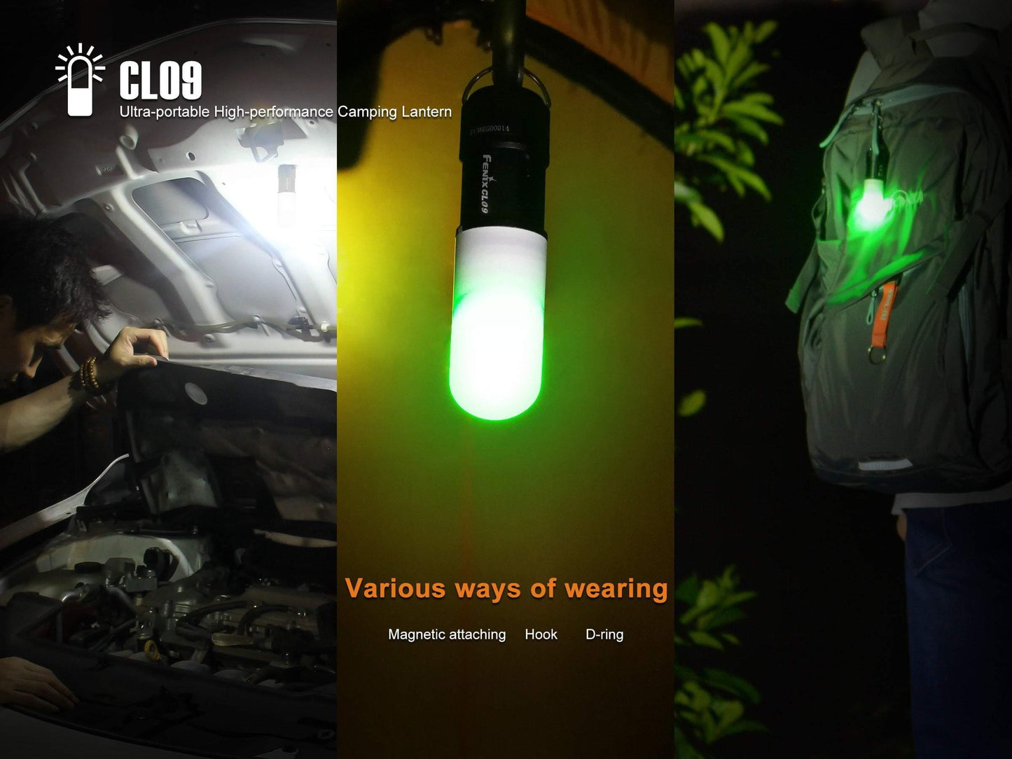 Fenix CL09 - Lampe LED pour camping - 200 lumens - modèle Noir Site Officiel FENIX® - Votre boutique en ligne Fenix®