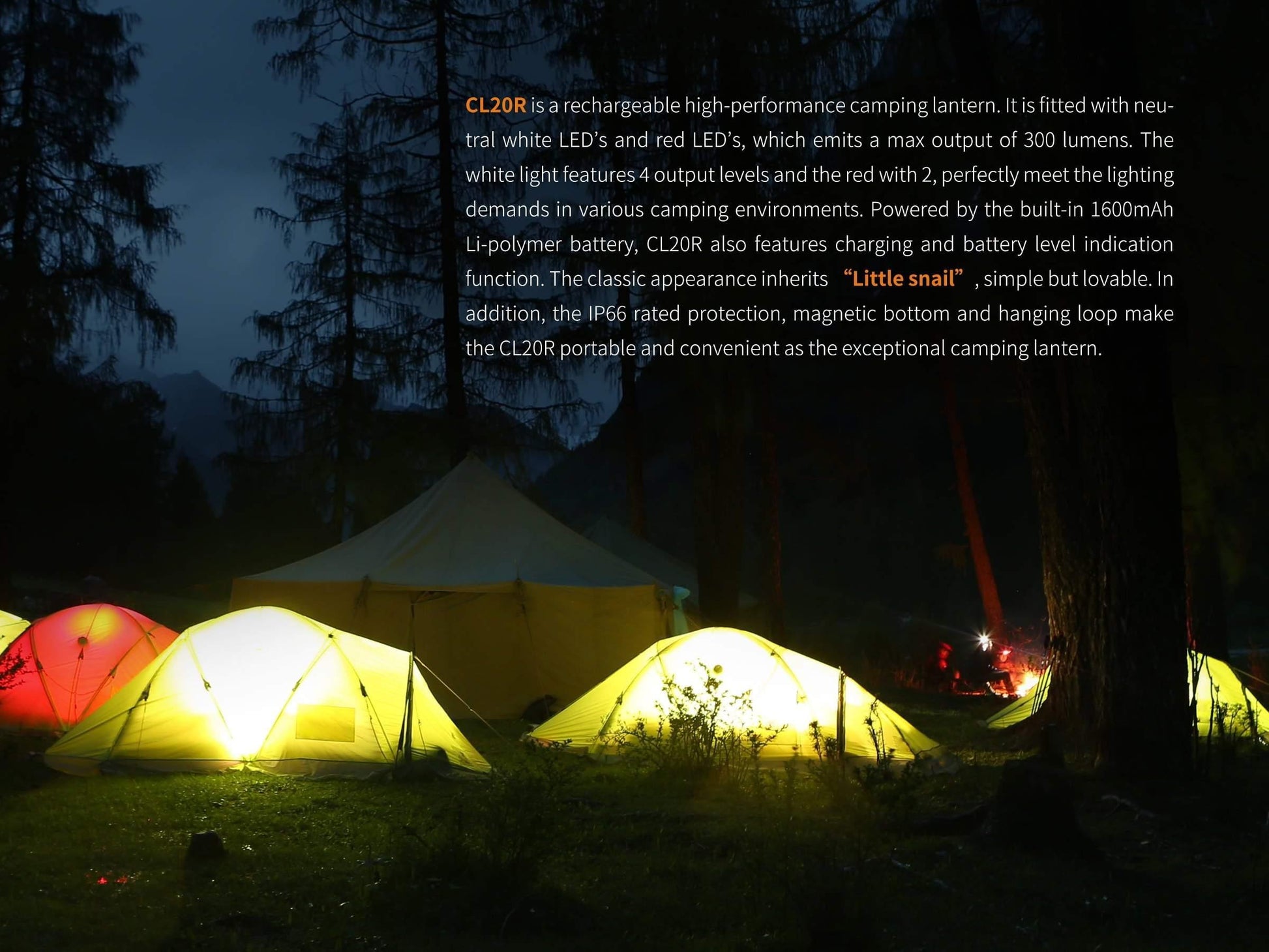 Fenix CL20R - lanterne de camping rechargeable - 300 lumens Site Officiel FENIX® - Votre boutique en ligne Fenix®