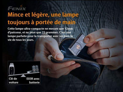 Fenix E03R - Lampe porte-clés en métal - 260 lumens Site Officiel FENIX® - Votre boutique en ligne Fenix®