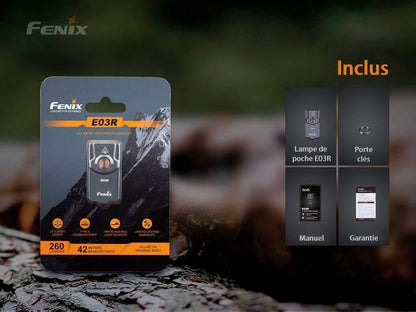 Fenix E03R - Lampe porte-clés en métal - 260 lumens Site Officiel FENIX® - Votre boutique en ligne Fenix®