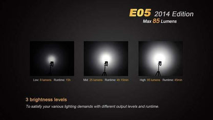 Fenix E05 - édition 2014 - 85 Lumens Site Officiel FENIX® - Votre boutique en ligne Fenix®