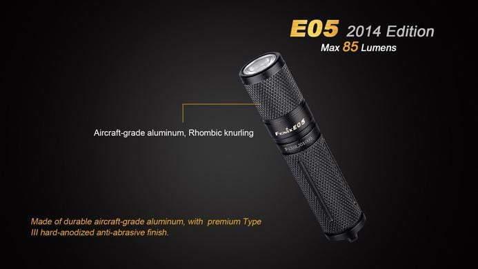 Fenix E05 - édition 2014 - 85 Lumens Site Officiel FENIX® - Votre boutique en ligne Fenix®