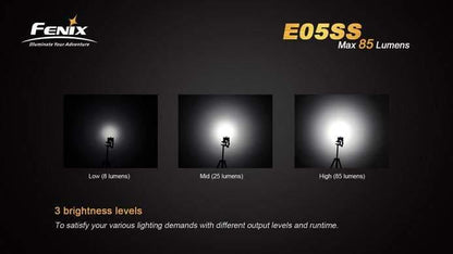Fenix E05 - édition 2014 - 85 Lumens - Stainless Steel Site Officiel FENIX® - Votre boutique en ligne Fenix®