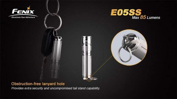 Fenix E05 - édition 2014 - 85 Lumens - Stainless Steel Site Officiel FENIX® - Votre boutique en ligne Fenix®