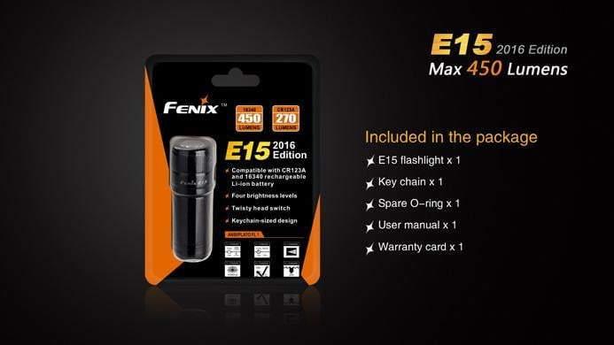 Fenix E15 - 450 Lumens - édition 2016 Site Officiel FENIX® - Votre boutique en ligne Fenix®