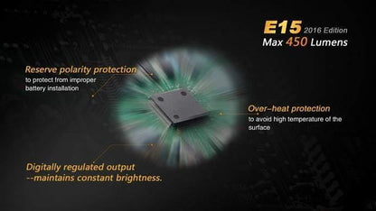 Fenix E15 - 450 Lumens - édition 2016 Site Officiel FENIX® - Votre boutique en ligne Fenix®