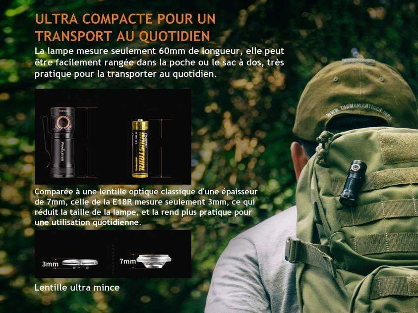 Fenix E18R - 750 lumens - rechargeable et ultra compact Site Officiel FENIX® - Votre boutique en ligne Fenix®
