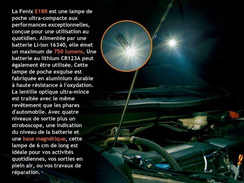 Fenix E18R - 750 lumens - rechargeable et ultra compact Site Officiel FENIX® - Votre boutique en ligne Fenix®