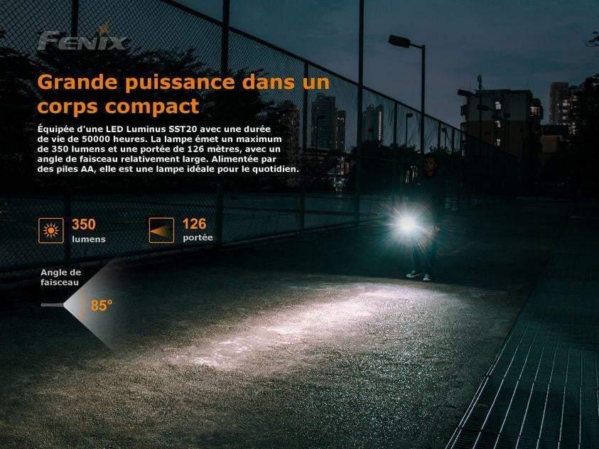 Fenix E20 V2.0 EDC - 350 lumens - piles incluses Site Officiel FENIX® - Votre boutique en ligne Fenix®