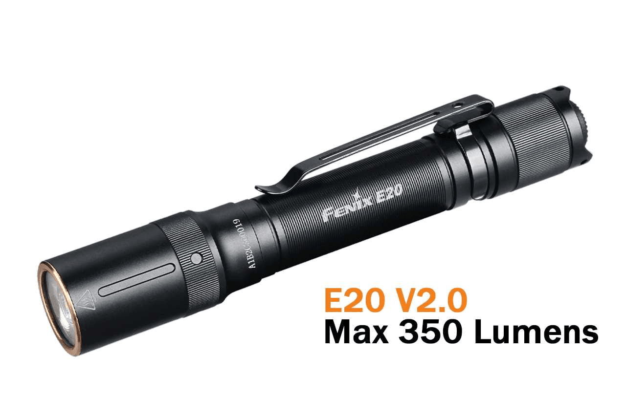 Fenix E20 V2.0 EDC - 350 lumens - piles incluses Site Officiel FENIX® - Votre boutique en ligne Fenix®