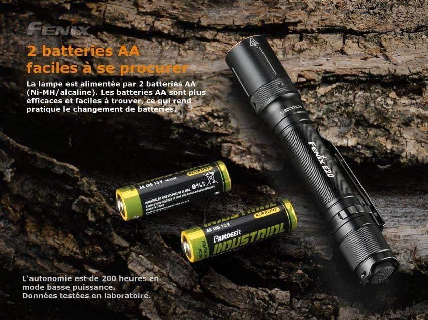 Fenix E20 V2.0 EDC - 350 lumens - piles incluses Site Officiel FENIX® - Votre boutique en ligne Fenix®