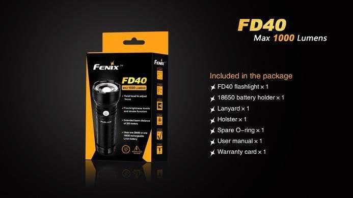 Fenix FD40 - Faisceau réglable - 1000 Lumens Site Officiel FENIX® - Votre boutique en ligne Fenix®
