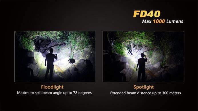 Fenix FD40 - Faisceau réglable - 1000 Lumens Site Officiel FENIX® - Votre boutique en ligne Fenix®