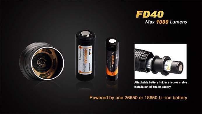Fenix FD40 - Faisceau réglable - 1000 Lumens Site Officiel FENIX® - Votre boutique en ligne Fenix®
