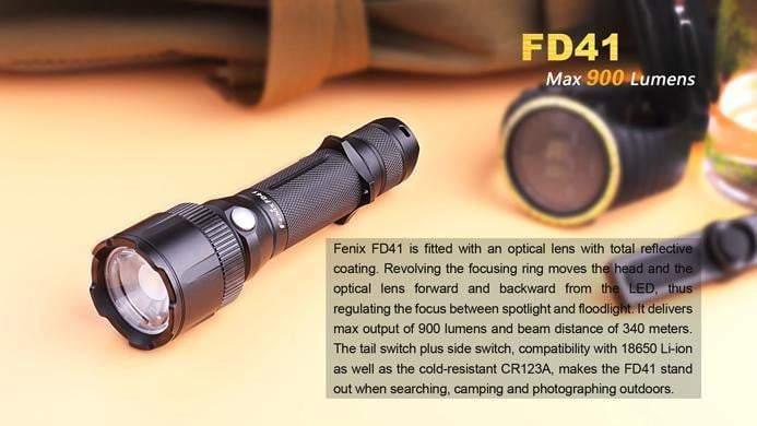 Fenix FD41 - Faisceau réglable - rotation 360° - 900 Lumens + Batterie 2600mAh USB incluse Site Officiel FENIX® - Votre boutique en ligne Fenix®