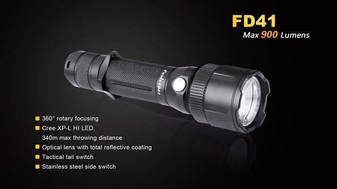 Fenix FD41 - Faisceau réglable - rotation 360° - 900 Lumens + Batterie 2600mAh USB incluse Site Officiel FENIX® - Votre boutique en ligne Fenix®