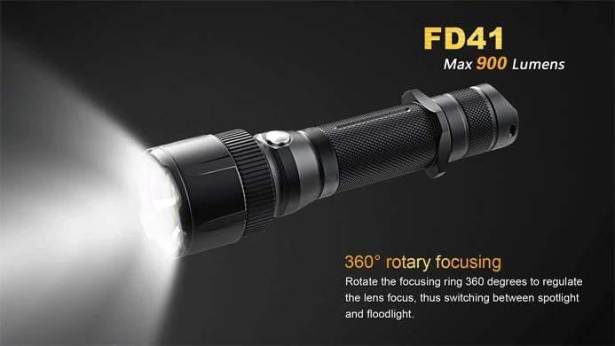 Fenix FD41 - Faisceau réglable - rotation 360° - 900 Lumens + Batterie 2600mAh USB incluse Site Officiel FENIX® - Votre boutique en ligne Fenix®