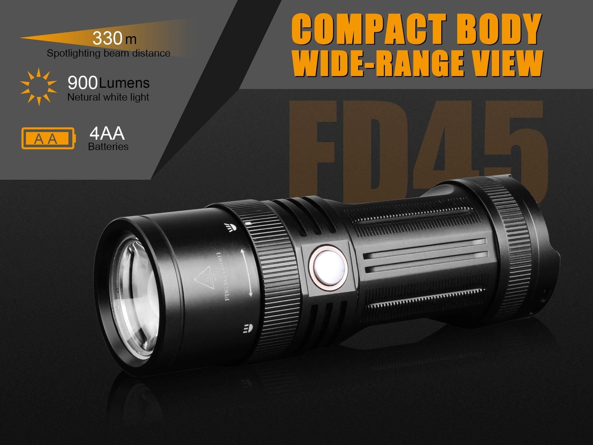 Fenix FD45 - 900 lumens - faisceau réglable Site Officiel FENIX® - Votre boutique en ligne Fenix®