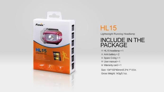 Fenix HL15 rose - spéciale joggeur - 200 Lumens Site Officiel FENIX® - Votre boutique en ligne Fenix®