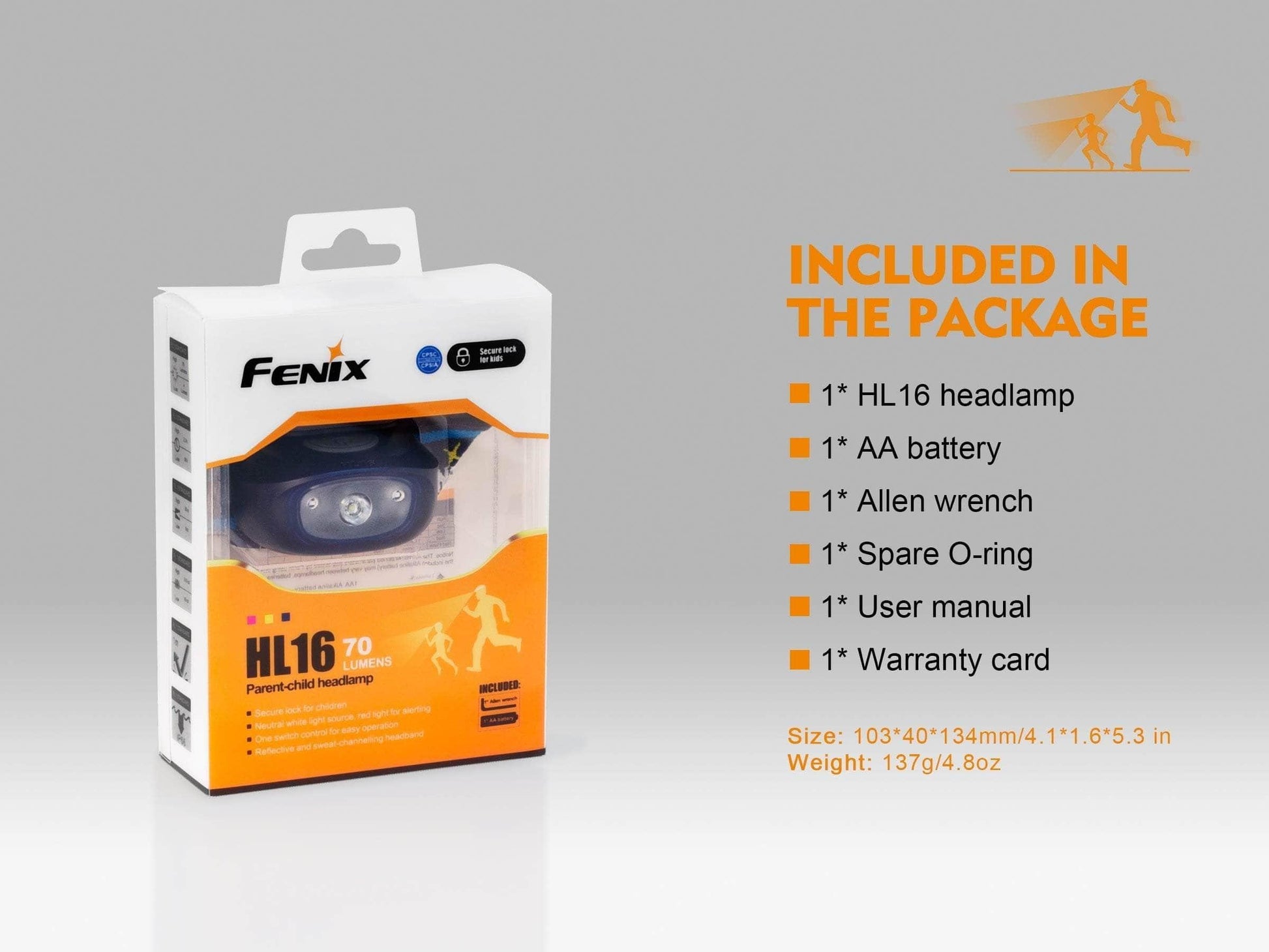 Fenix HL16 - Spécialement prévu pour les enfants - 70 Lumens - 3 coloris Site Officiel FENIX® - Votre boutique en ligne Fenix®