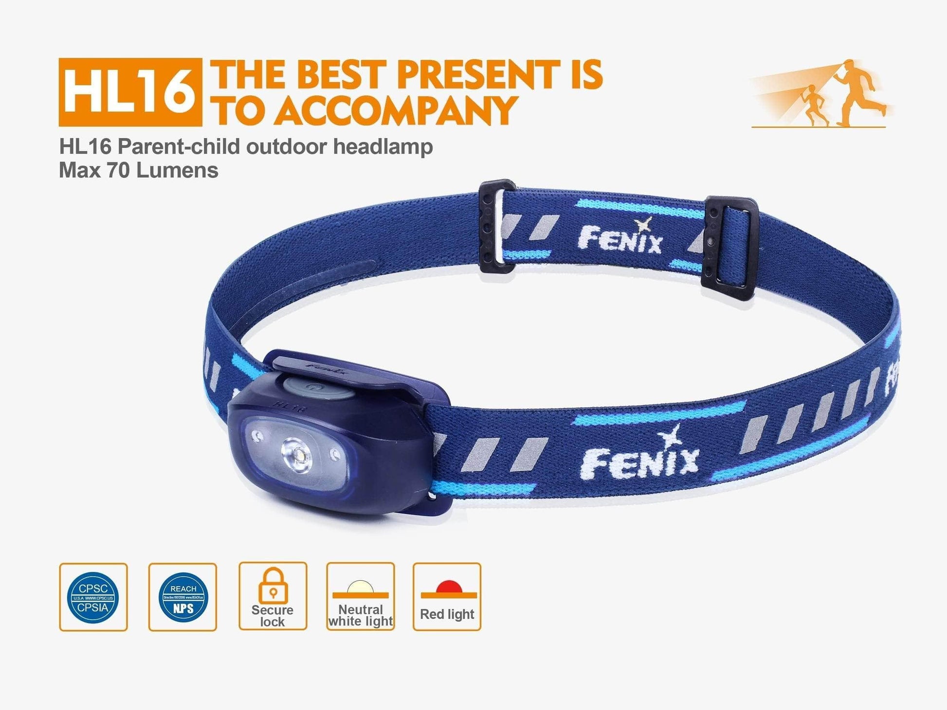 Fenix HL16 - Spécialement prévu pour les enfants - 70 Lumens - 3 coloris Site Officiel FENIX® - Votre boutique en ligne Fenix®