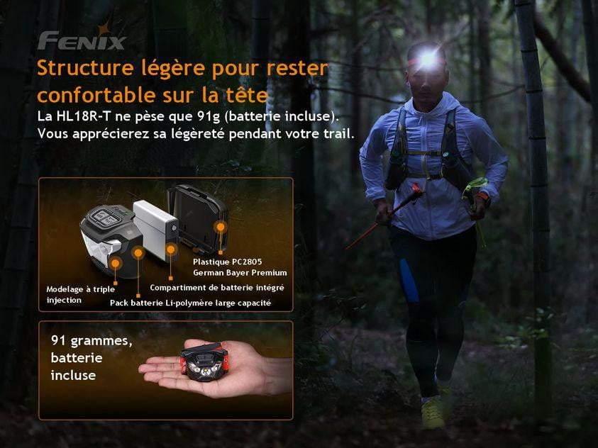 Fenix HL18R-T - frontale pour le trail running - 500 lumens