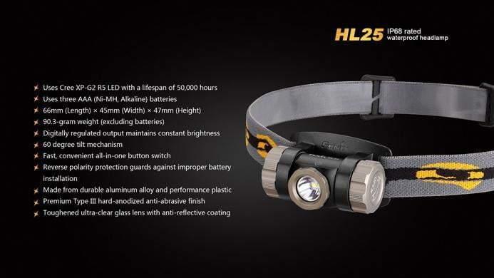 Fenix HL25 - 280 Lumens Site Officiel FENIX® - Votre boutique en ligne Fenix®
