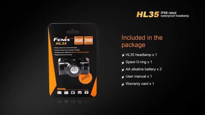 Fenix HL35 - LED Neutre Blanche - 450 Lumens Site Officiel FENIX® - Votre boutique en ligne Fenix®