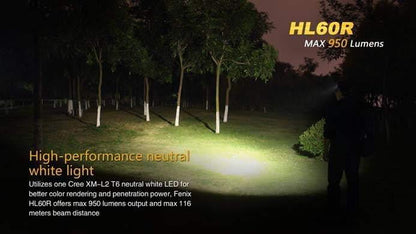 Fenix HL60R Désert - 950 Lumens - lampe Frontale rechargeable USB avec pile Site Officiel FENIX® - Votre boutique en ligne Fenix®