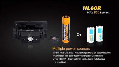 Fenix HL60R Désert - 950 Lumens - lampe Frontale rechargeable USB avec pile Site Officiel FENIX® - Votre boutique en ligne Fenix®