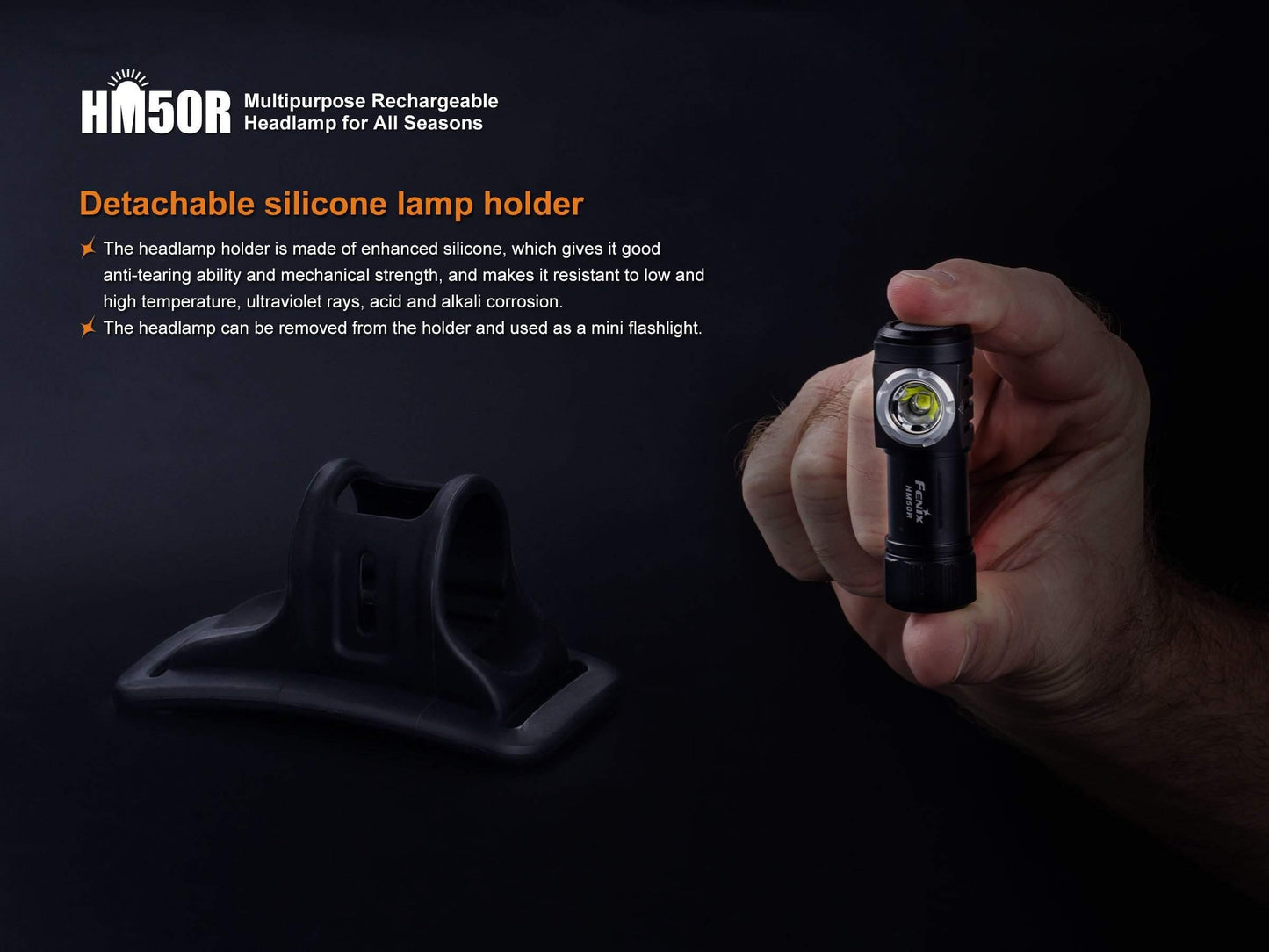 Fenix HM50R - frontale polyvalente rechargeable - 500 Lumens avec batterie Site Officiel FENIX® - Votre boutique en ligne Fenix®