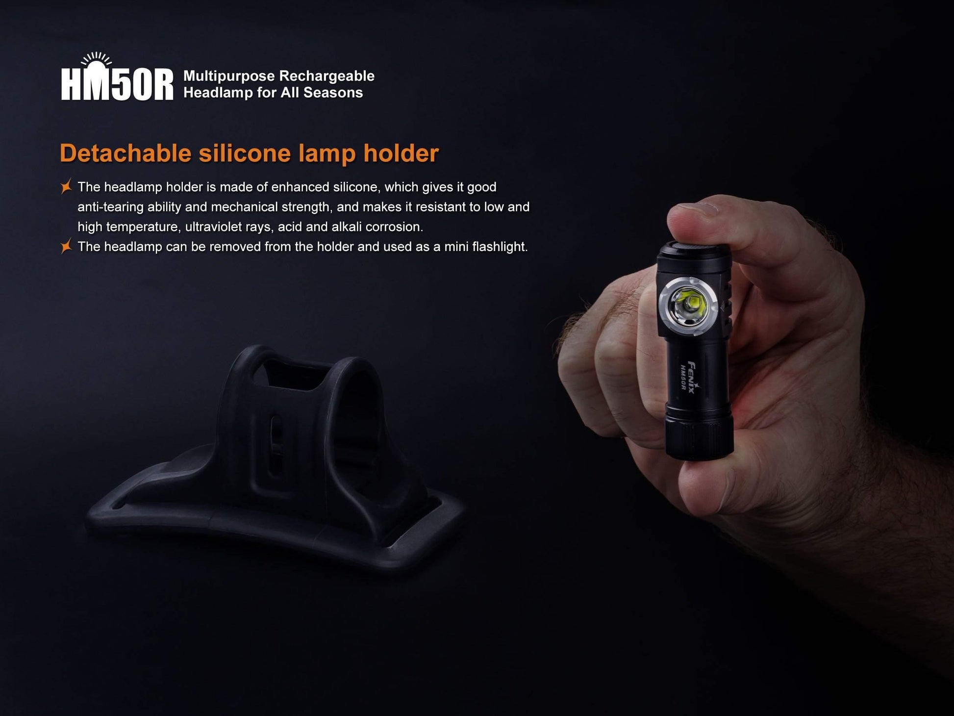 Fenix HM50R - frontale polyvalente rechargeable - 500 Lumens avec batterie Site Officiel FENIX® - Votre boutique en ligne Fenix®
