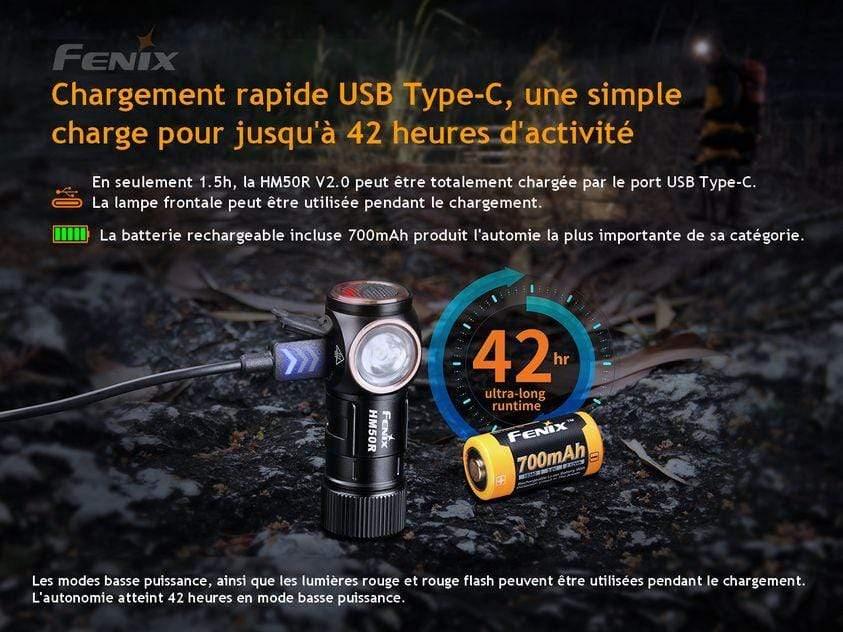 Fenix HM50R V2.0 - 700 Lumens - rechargeable multifonctions Site Officiel FENIX® - Votre boutique en ligne Fenix®