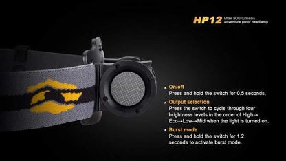 Fenix HP12 - 900 Lumens - IPX8 waterproof Site Officiel FENIX® - Votre boutique en ligne Fenix®