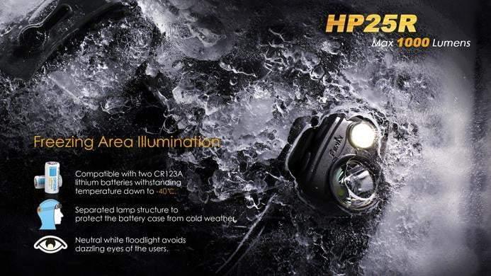Fenix HP25R rechargeable - 1000 Lumens + batterie incluse Site Officiel FENIX® - Votre boutique en ligne Fenix®