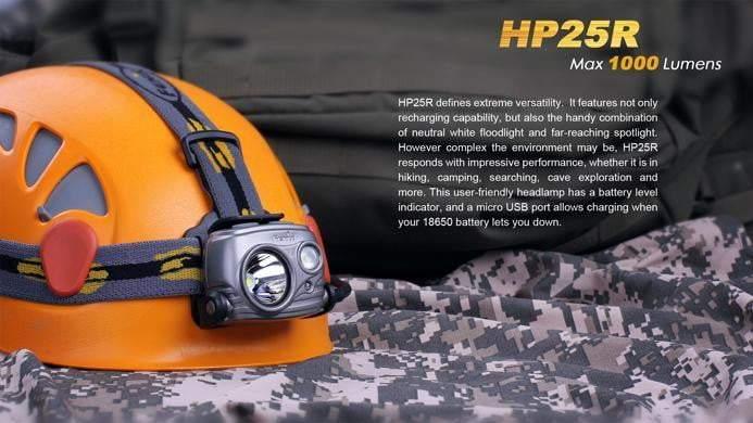 Fenix HP25R rechargeable - 1000 Lumens + batterie incluse Site Officiel FENIX® - Votre boutique en ligne Fenix®