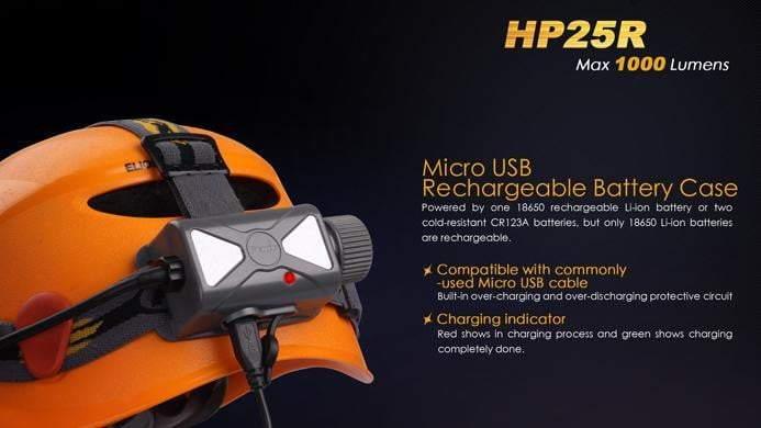 Fenix HP25R rechargeable - 1000 Lumens + batterie incluse Site Officiel FENIX® - Votre boutique en ligne Fenix®