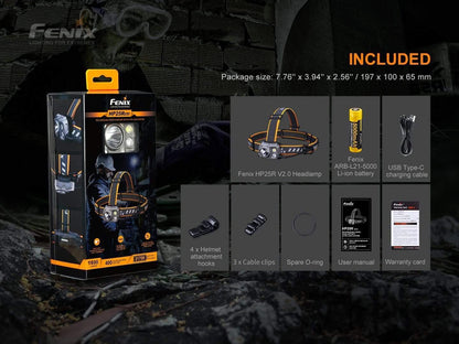 Fenix HP25R V2.0 - 1600 lumens rechargeable - pack complet Site Officiel FENIX® - Votre boutique en ligne Fenix®