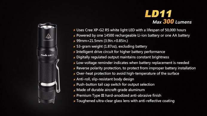 Fenix LD11 - 300 Lumens Site Officiel FENIX® - Votre boutique en ligne Fenix®